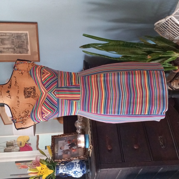 Amanda Uprichard Dresses & Skirts - Amanda Uprichard "Nicole Dress in Jawbreaker" Rainbow Multicolored Striped